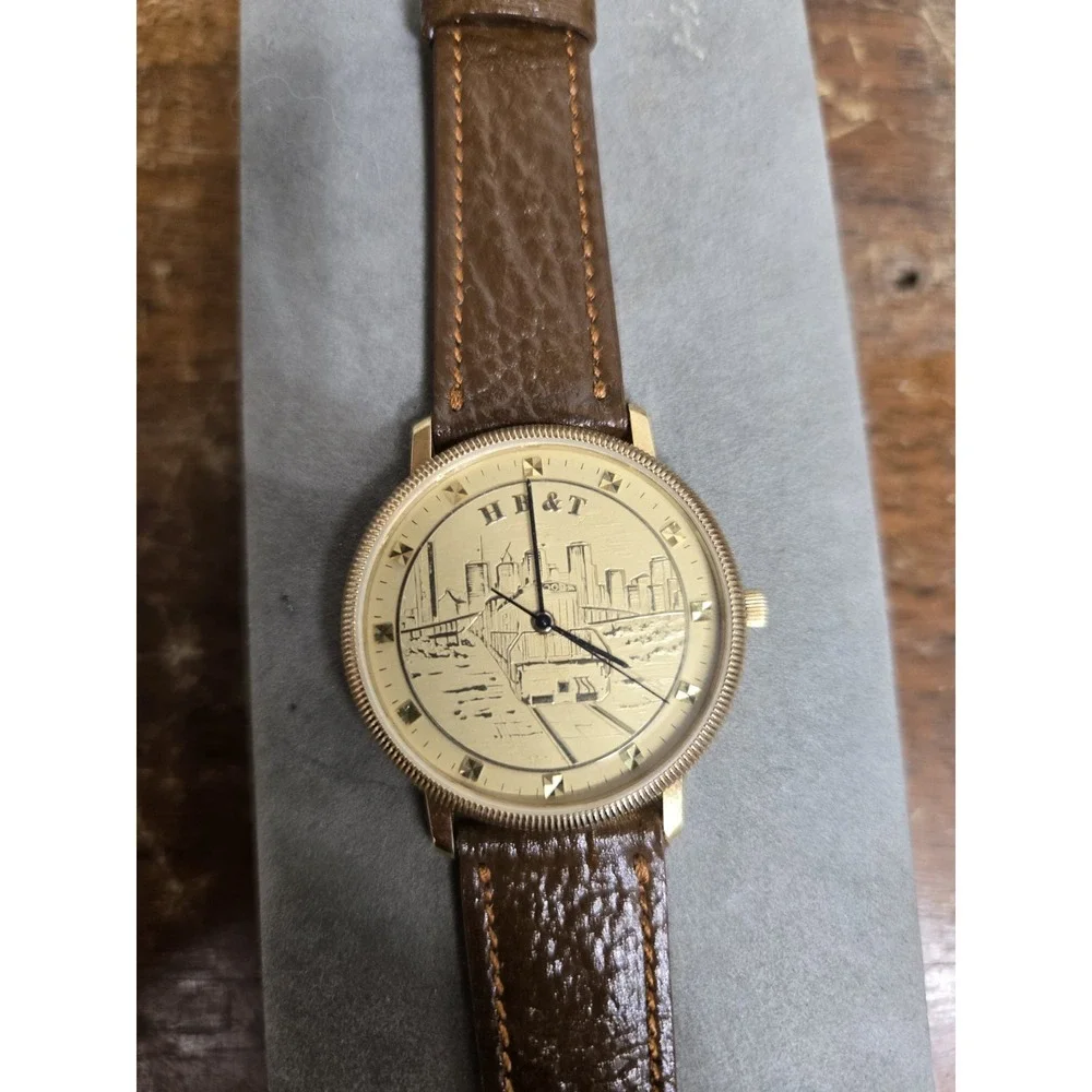 Hamilton H&T 8702 Railroad Train Skyline Wristwatch Leather Band Untested